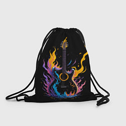 Рюкзак-мешок Гитара в неоновом огне, цвет: 3D-принт