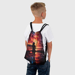 Рюкзак-мешок Девушка на закате - космос, цвет: 3D-принт — фото 2