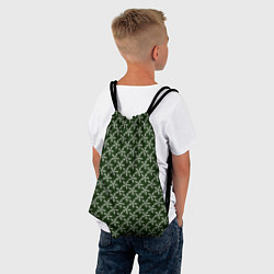 Рюкзак-мешок Паттерн снежинки тёмно-зелёный, цвет: 3D-принт — фото 2