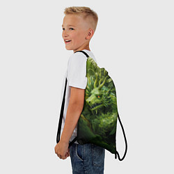 Рюкзак-мешок Зеленый травяной дракон, цвет: 3D-принт — фото 2