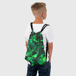 Рюкзак-мешок Зелёное разбитое стекло, цвет: 3D-принт — фото 2
