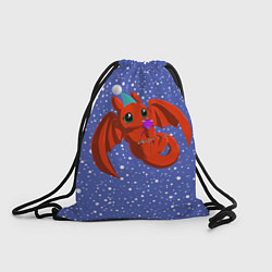 Рюкзак-мешок Красный дракончик новогодний, цвет: 3D-принт