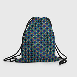 Рюкзак-мешок Чёрно-синий узоры капельки, цвет: 3D-принт