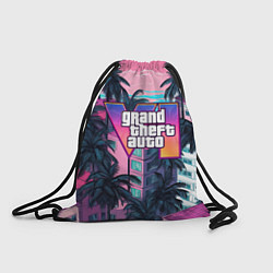 Рюкзак-мешок GTA 6 Vice logo, цвет: 3D-принт