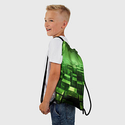 Рюкзак-мешок Зеленые квадраты в лабиринте, цвет: 3D-принт — фото 2