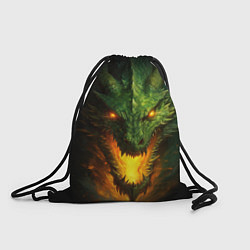 Рюкзак-мешок Зеленый злой огнедышащий дракон, цвет: 3D-принт