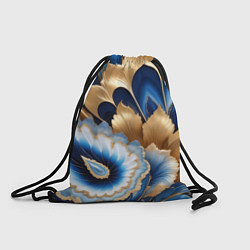 Рюкзак-мешок Королевский синий с золотом, цвет: 3D-принт