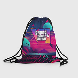 Рюкзак-мешок GTA 6 логотип и абстракция, цвет: 3D-принт