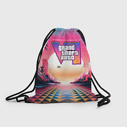 Рюкзак-мешок GTA 6 retro abstract logo, цвет: 3D-принт