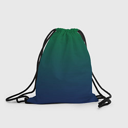 Рюкзак-мешок Темно-зеленый и синий градиент, цвет: 3D-принт