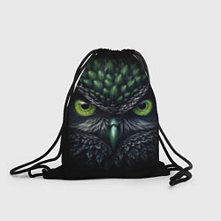 Рюкзак-мешок Грозная зеленая сова, цвет: 3D-принт