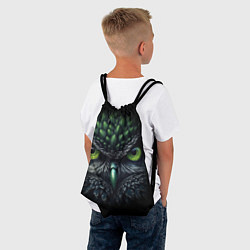 Рюкзак-мешок Грозная зеленая сова, цвет: 3D-принт — фото 2