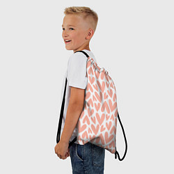 Рюкзак-мешок Сердечки на белом фоне паттерн, цвет: 3D-принт — фото 2
