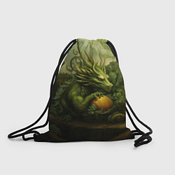 Рюкзак-мешок Зеленый лесной дракон символ 2024 года, цвет: 3D-принт