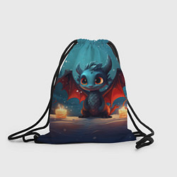 Рюкзак-мешок Синий загадочный дракон, цвет: 3D-принт
