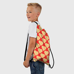 Рюкзак-мешок Охристые сердца, цвет: 3D-принт — фото 2