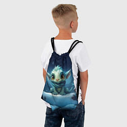 Рюкзак-мешок Синий маленький дракончик, цвет: 3D-принт — фото 2