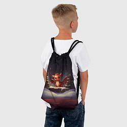 Рюкзак-мешок Дракон в зимнем лесу, цвет: 3D-принт — фото 2