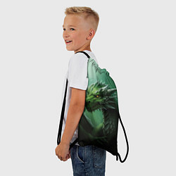 Рюкзак-мешок Лесной зеленый дракон символ 2024, цвет: 3D-принт — фото 2