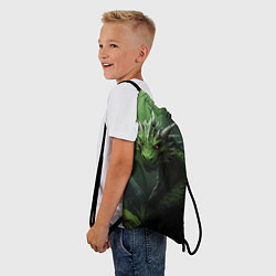 Рюкзак-мешок Лесной зеленый дракон символ 2024, цвет: 3D-принт — фото 2