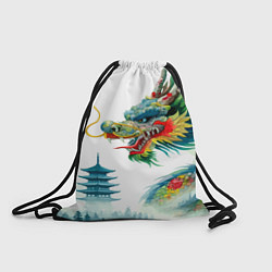 Рюкзак-мешок Japanese watercolor dragon - art, цвет: 3D-принт