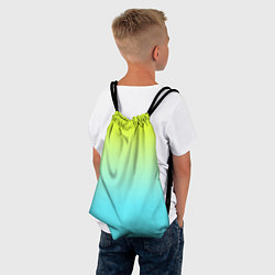 Рюкзак-мешок Ярко-зеленый и бирюзовый градиент, цвет: 3D-принт — фото 2