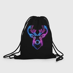 Рюкзак-мешок Фиолетовый неоновый олень, цвет: 3D-принт