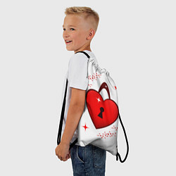 Рюкзак-мешок Сердечный замочек, цвет: 3D-принт — фото 2