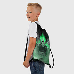 Рюкзак-мешок Зелёный скелет в дыму, цвет: 3D-принт — фото 2