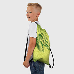 Рюкзак-мешок Зеленый нарисованный дракон с открытой пастью, цвет: 3D-принт — фото 2