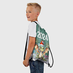 Рюкзак-мешок Новогодний зеленый дракон 2024 год, цвет: 3D-принт — фото 2