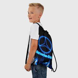 Рюкзак-мешок Mercedes-benz blue neon, цвет: 3D-принт — фото 2