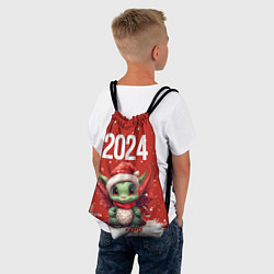 Рюкзак-мешок 2024 дракон новогодний красный фон, цвет: 3D-принт — фото 2