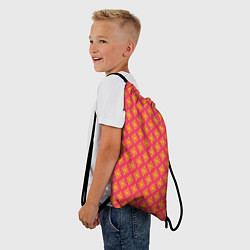 Рюкзак-мешок Красно-жёлтый узоры, цвет: 3D-принт — фото 2