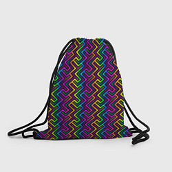 Рюкзак-мешок Радужный неоновый лабиринт, цвет: 3D-принт