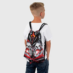Рюкзак-мешок Красные адские черепа, цвет: 3D-принт — фото 2