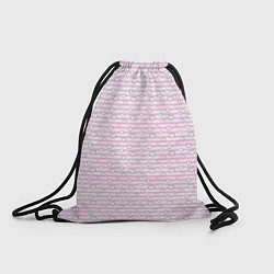 Рюкзак-мешок Полосатый розовый паттерн с сердечками, цвет: 3D-принт