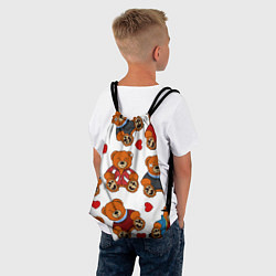 Рюкзак-мешок Мишки с сердцами - персонажи из Слово пацана, цвет: 3D-принт — фото 2