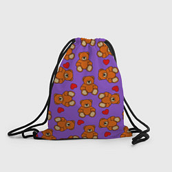 Рюкзак-мешок Игрушечные мишки и сердца, цвет: 3D-принт