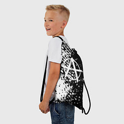 Рюкзак-мешок Анархия краски черно-белые, цвет: 3D-принт — фото 2