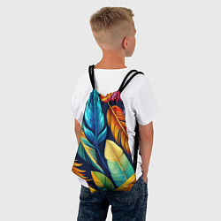 Рюкзак-мешок Пёстрые пёрышки попугаев, цвет: 3D-принт — фото 2