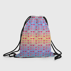 Рюкзак-мешок Много сердечек, цвет: 3D-принт