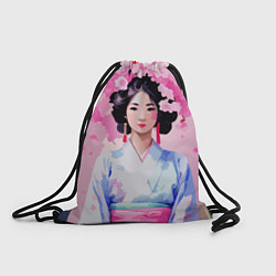 Рюкзак-мешок Ветки сакуры японская гейша, цвет: 3D-принт