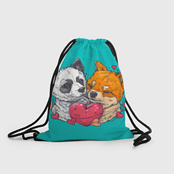 Рюкзак-мешок Влюбленная собачка и лисичка, цвет: 3D-принт