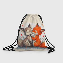 Рюкзак-мешок Влюбленные лисички 14 февраля, цвет: 3D-принт