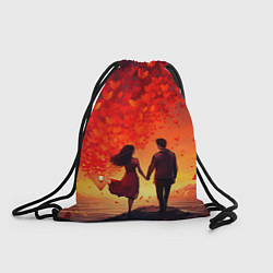 Рюкзак-мешок Влюбленная пара в день святого Валентина, цвет: 3D-принт