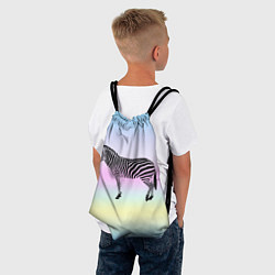 Рюкзак-мешок Зебра по радужном фоне, цвет: 3D-принт — фото 2