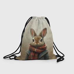 Рюкзак-мешок Кролик в шарфе, цвет: 3D-принт