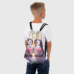 Рюкзак-мешок Два влюбленных пингвина, цвет: 3D-принт — фото 2