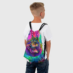 Рюкзак-мешок Цветные волк с волчицей, цвет: 3D-принт — фото 2